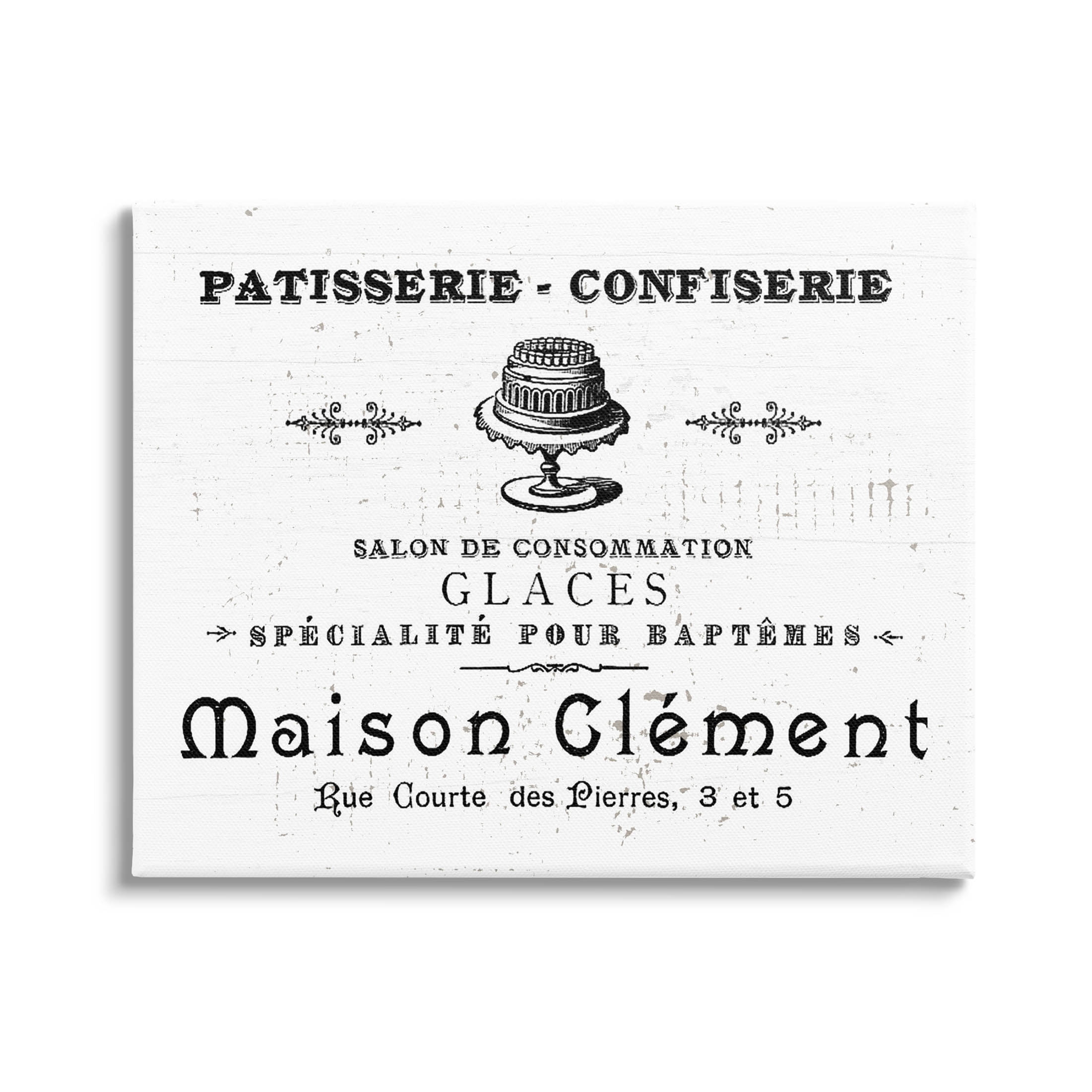 Stupell Industries Vintage Patisserie Bakery Sign Graphic Art Gallery Wrapped Canvas Print Wall Art, Design by Lil' Rue