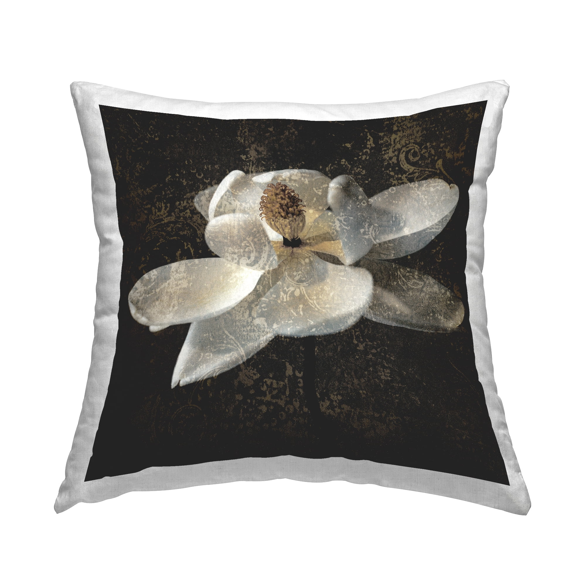 Stupell Industries Vintage Pattern Flower Decorative Printed Throw Pillow, 18 x 18