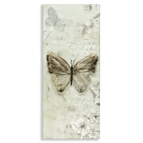 Stupell Industries Vintage Patterned Butterfly Animals & Insects Painting Gallery Wrapped Canvas Art Print Wall Art, 10 x 24