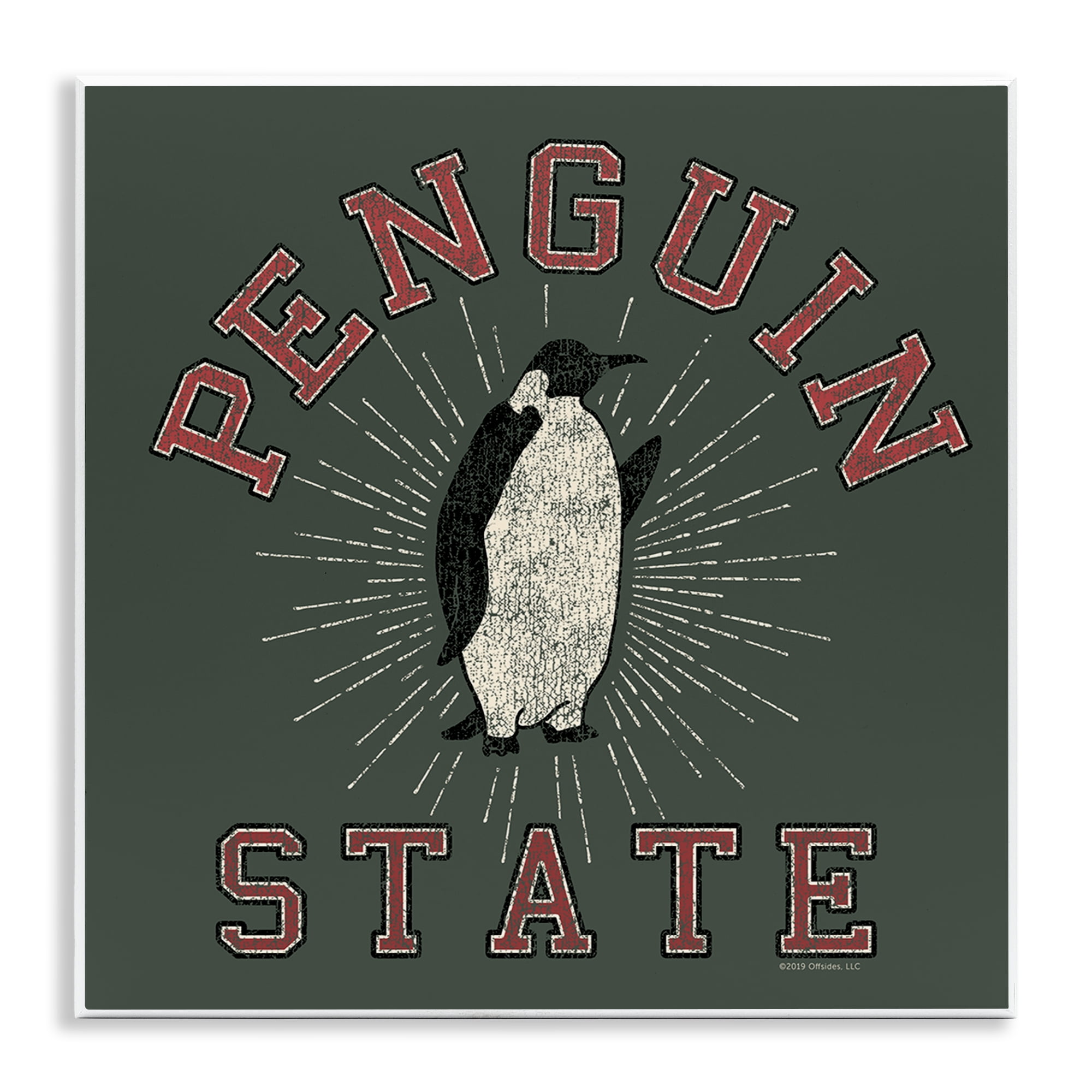 Stupell Industries Vintage Penguin State Animals Painting Unframed Art Print Wall Art, 12 x 12