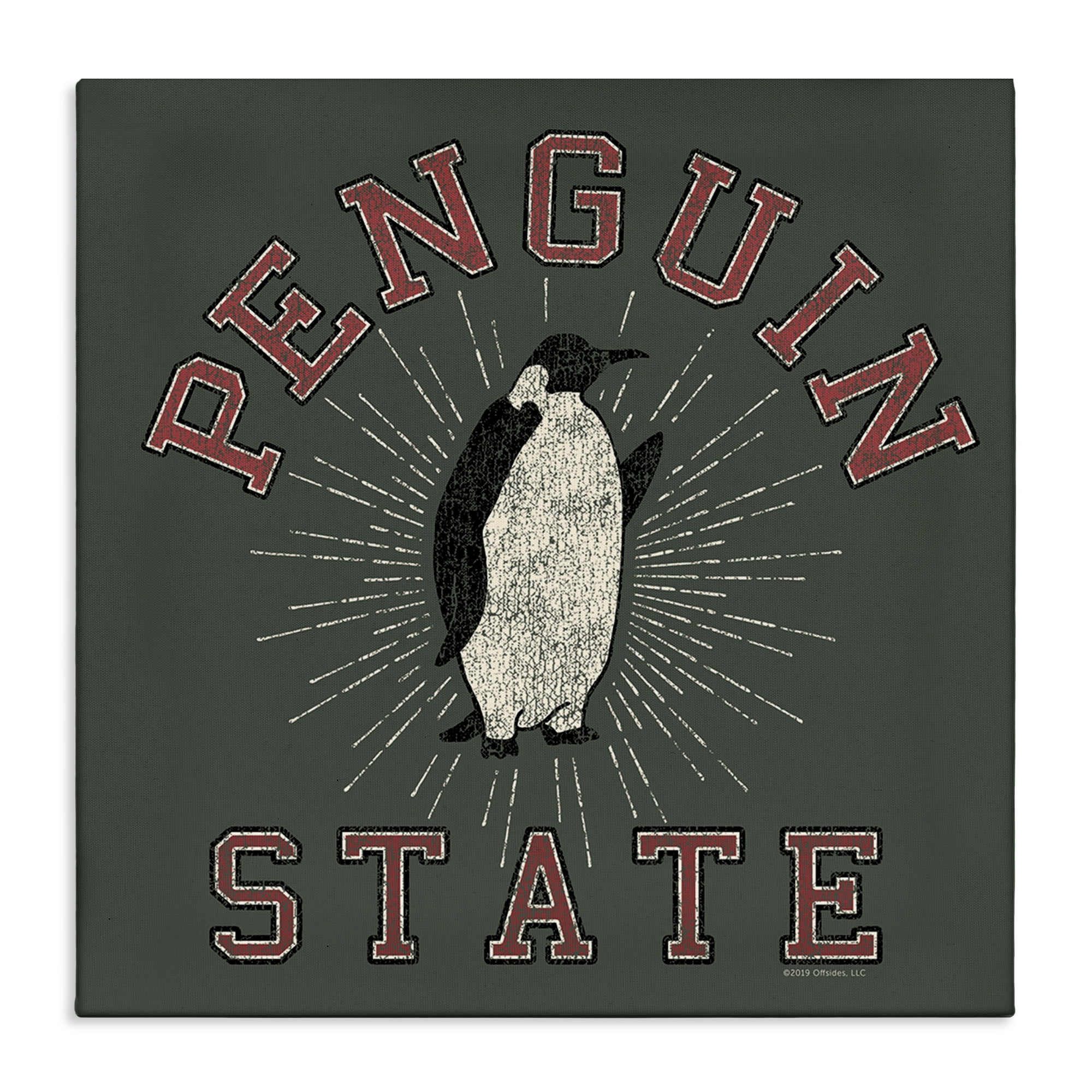 Stupell Industries Vintage Penguin State Animals Painting Wrapped Canvas Art Print Wall Art, 17 x 17