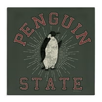 Stupell Industries Vintage Penguin State Animals Painting Wrapped Canvas Art Print Wall Art, 17 x 17