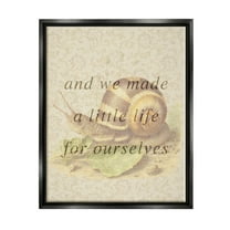 Stupell Industries Vintage Phrase with Snail Animals & Insects Painting Black Floater Framed Canvas Art Print Wall Art, 17 x 21