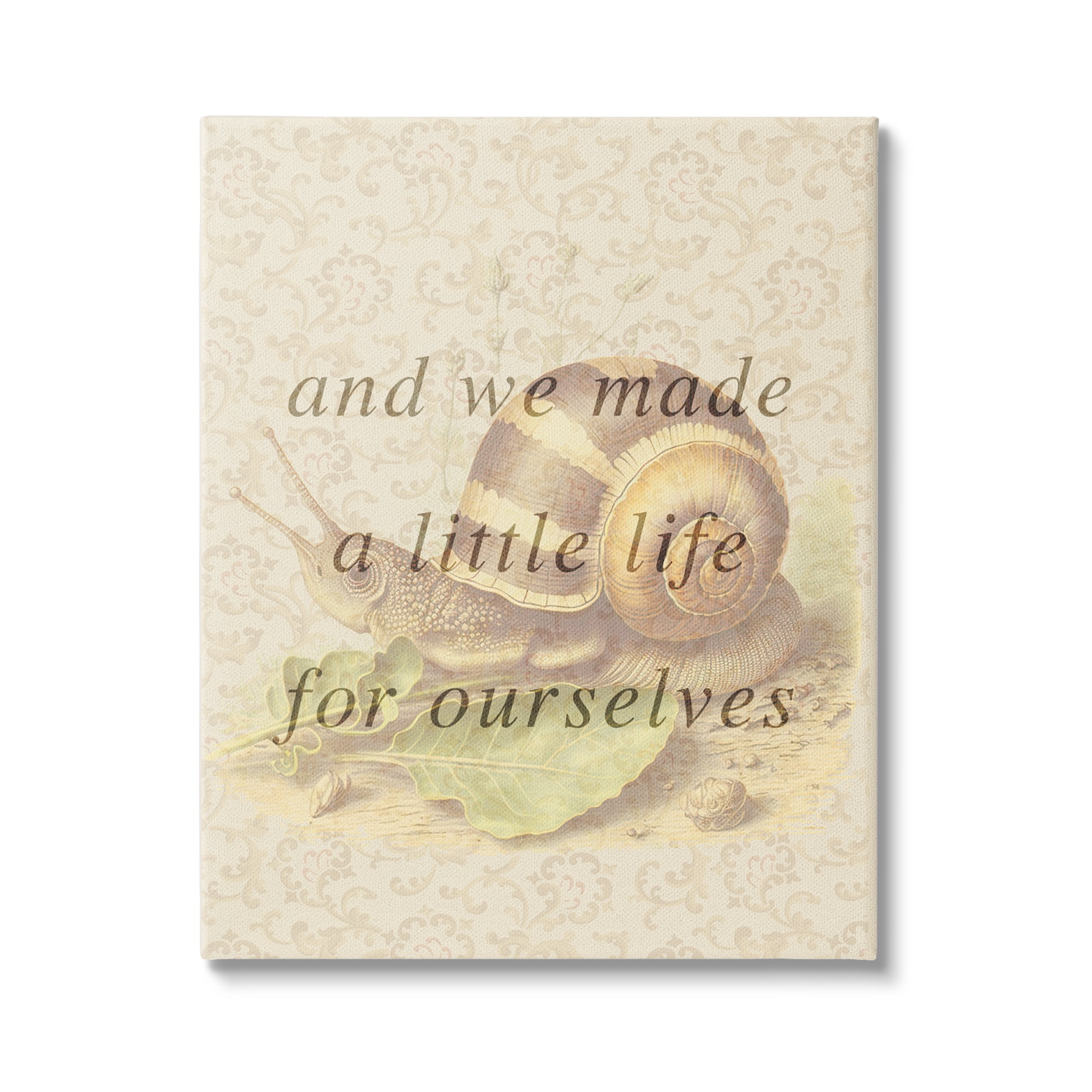 Stupell Industries Vintage Phrase with Snail Animals & Insects Painting Gallery Wrapped Canvas Art Print Wall Art, 16 x 20