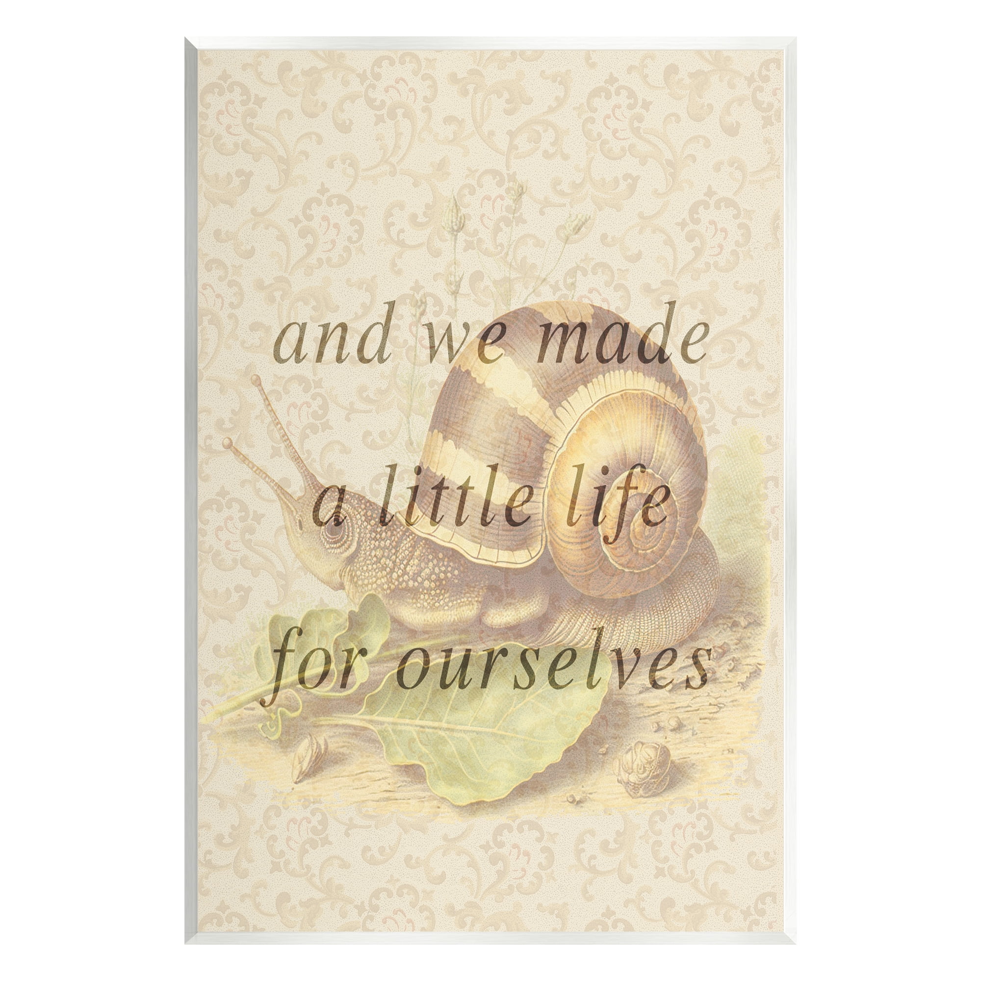Stupell Industries Vintage Phrase with Snail Animals & Insects Painting Unframed Art Print Wall Art, 10 x 15