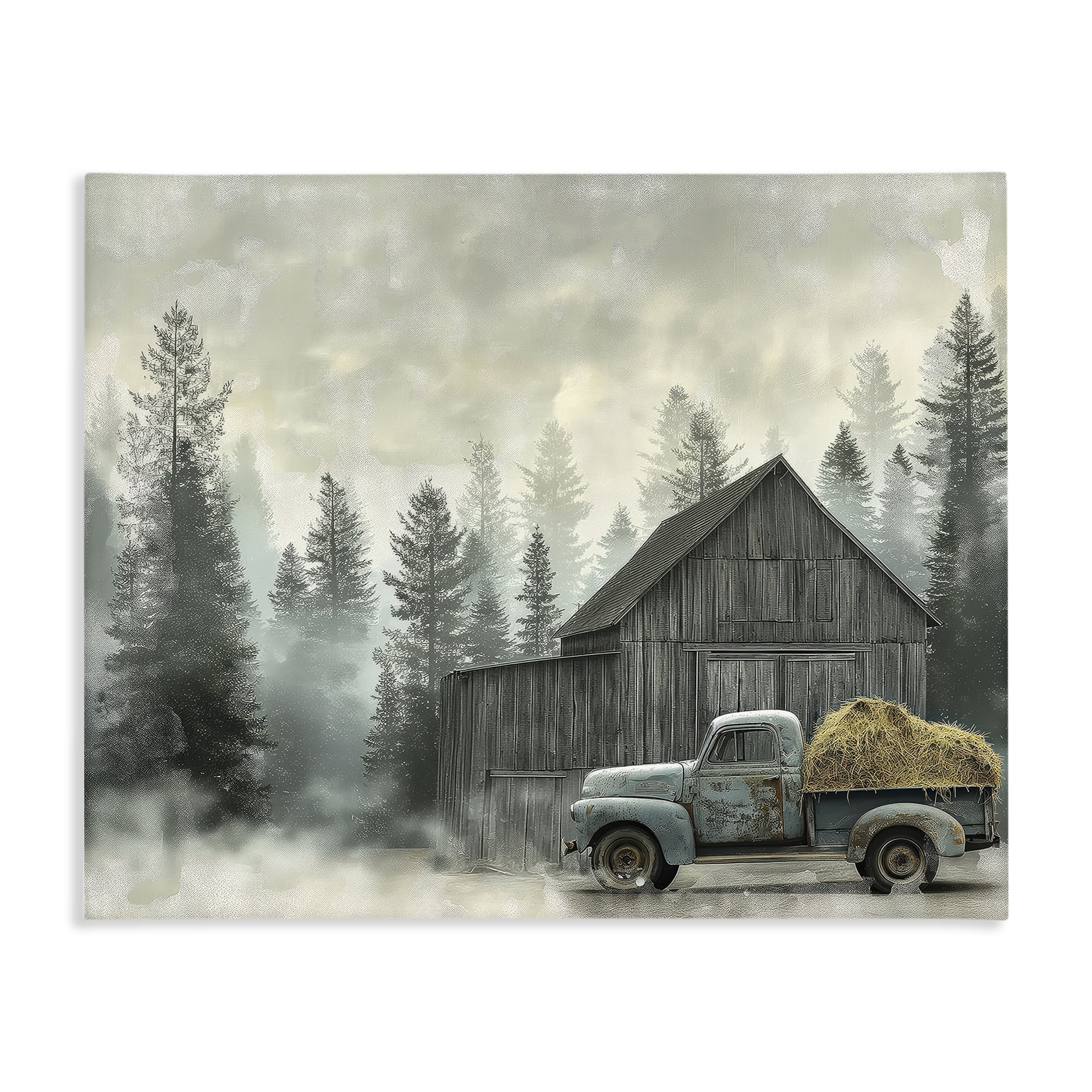 Stupell Industries Vintage Pickup at Misty Barn Canvas Wall Art, design by Imagine It Images