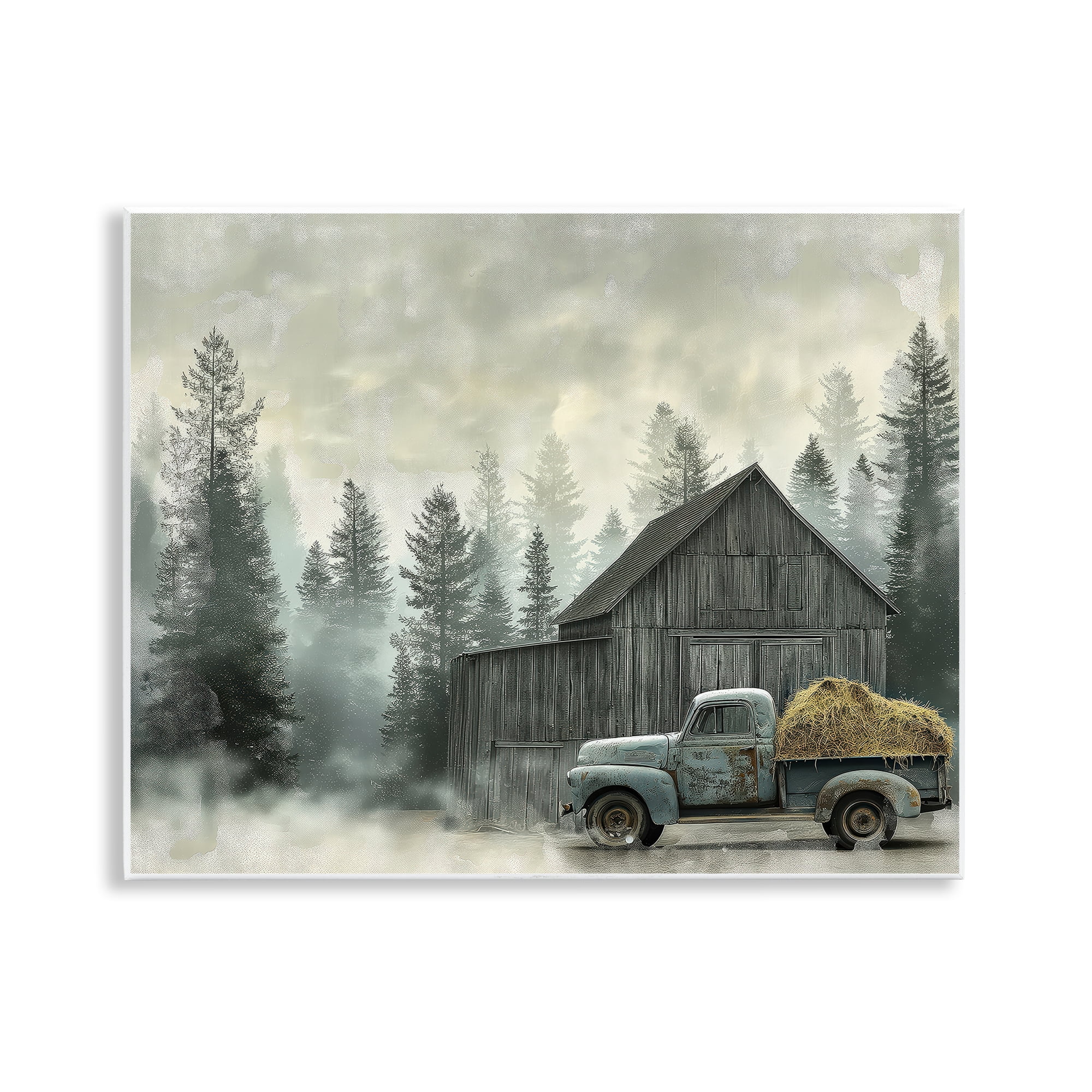 Stupell Industries Vintage Pickup at Misty Barn Wall Plaque Art, design by Imagine It Images