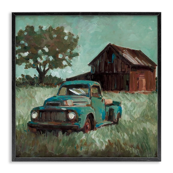 Stupell Industries Vintage Pickup in Green Hues Black Framed Giclee Art design by Wani Pasion, 12 x 12