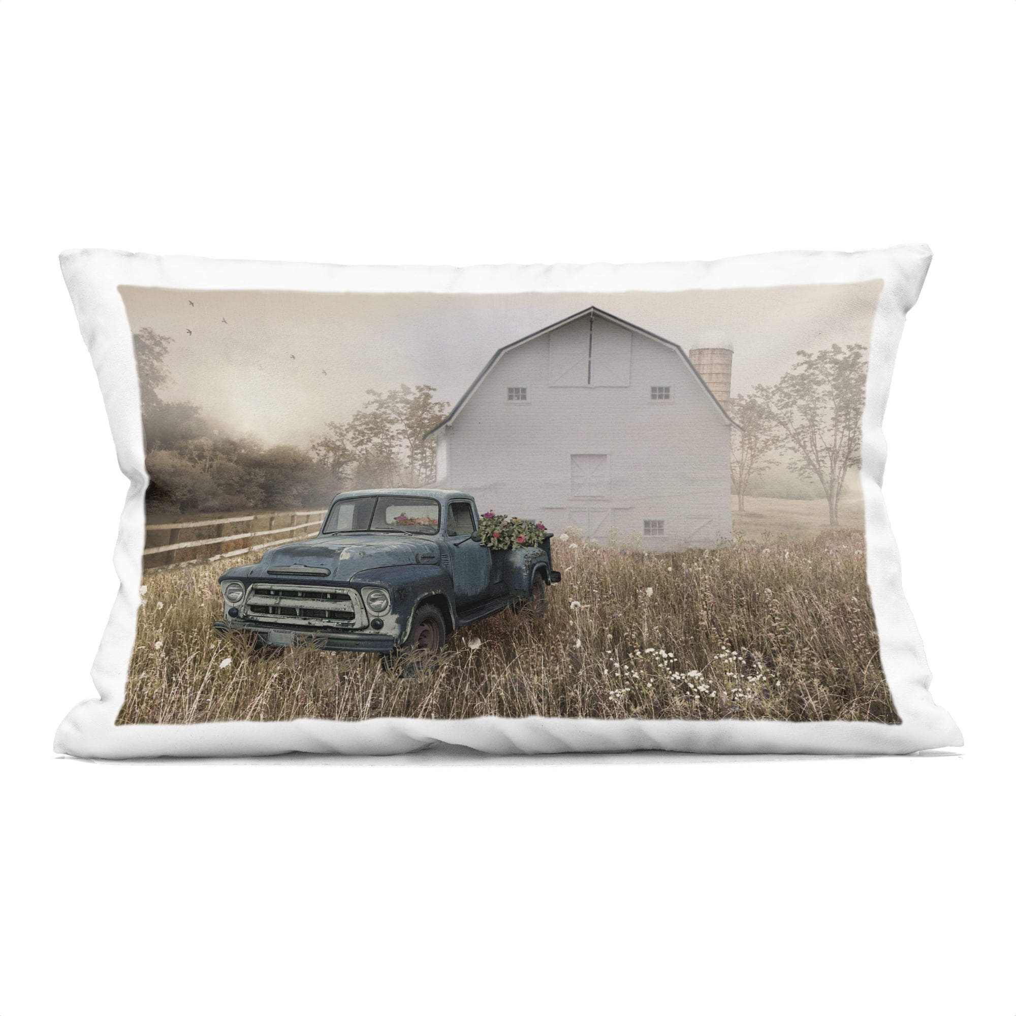Stupell Industries Vintage Pickup in Wildflowers Decorative Printed Throw Pillow, design by Nan, 14 x 7 x 20