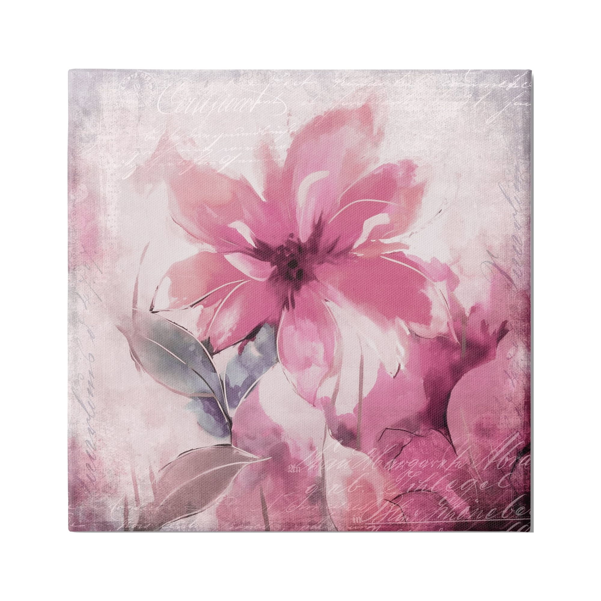 Stupell Industries Vintage Pink Florals Botanical & Floral Painting Gallery Wrapped Canvas Art Print Wall Art, 36 x 36