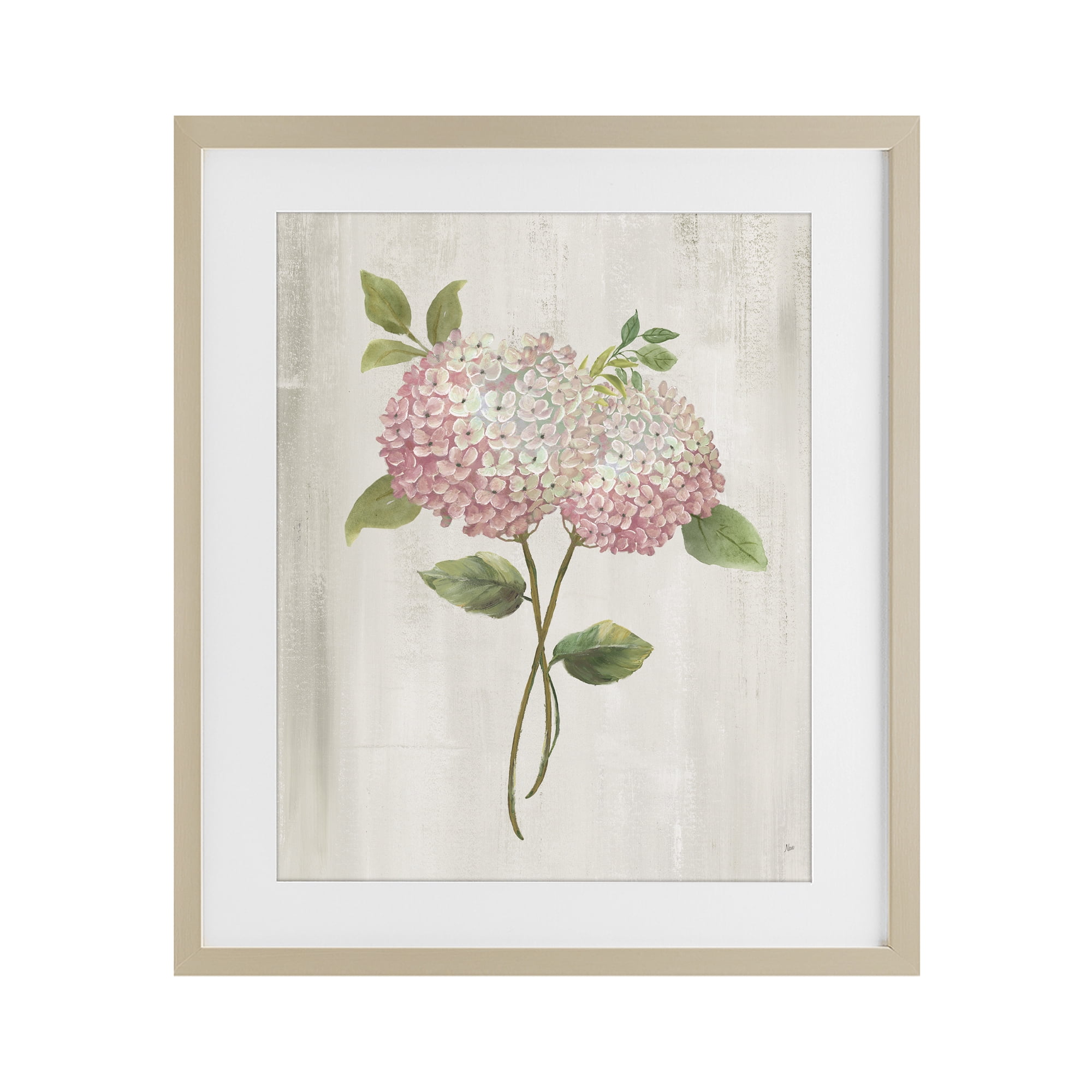Stupell Industries Vintage Pink Hydrangea Birch Framed Print Under Glass, design by Nan