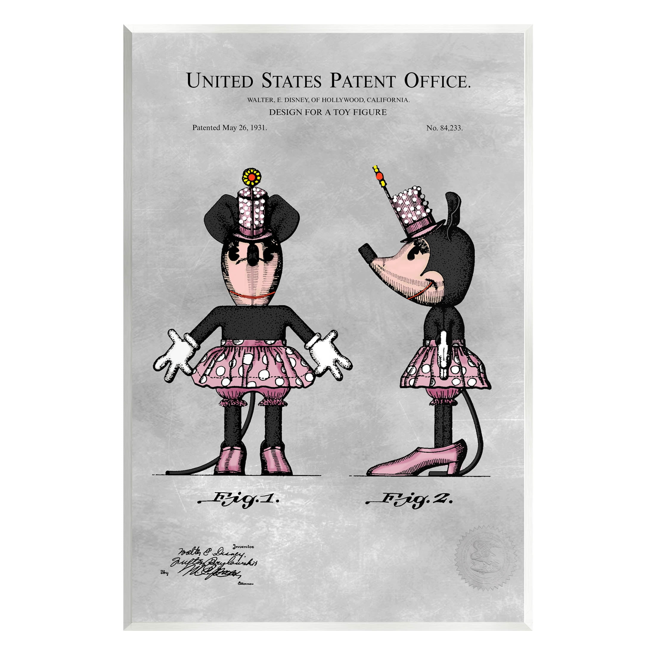 Stupell Industries Vintage Pink Mouse Diagram Graphic Art Unframed Art Print Wall Art, Design by Karl Hronek