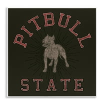 Stupell Industries Vintage Pitbull State Novelty & Humor Painting Unframed Art Print Wall Art, 12 x 12