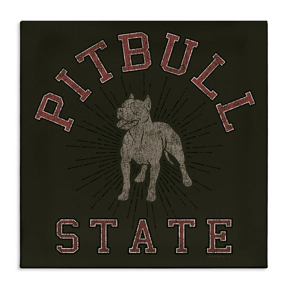Stupell Industries Vintage Pitbull State Novelty & Humor Painting Wrapped Canvas Art Print Wall Art, 17 x 17