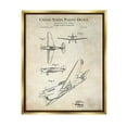 thumbnail image 1 of Stupell Industries Vintage Plane Flight Diagram Graphic Art Metallic Gold Floating Framed Canvas Print Wall Art, Design by Karl Hronek, 1 of 6