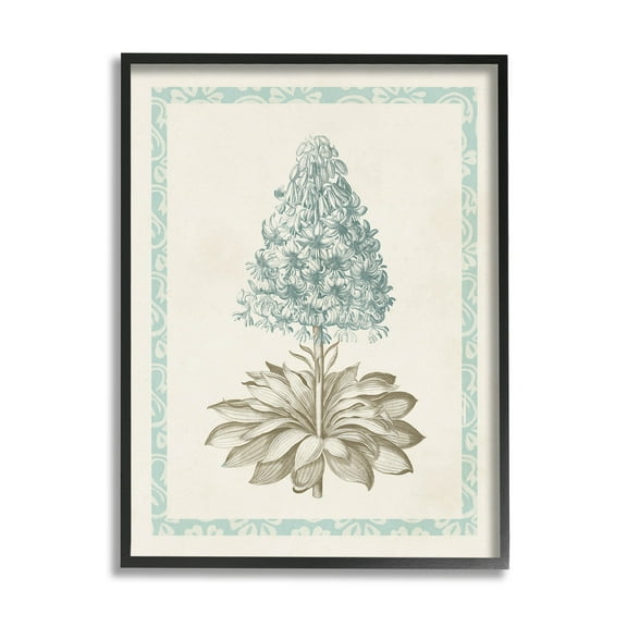 Stupell Industries Vintage Plant Nature Study Graphic Art Black Framed Art Print Wall Art, Design by Vision Studio