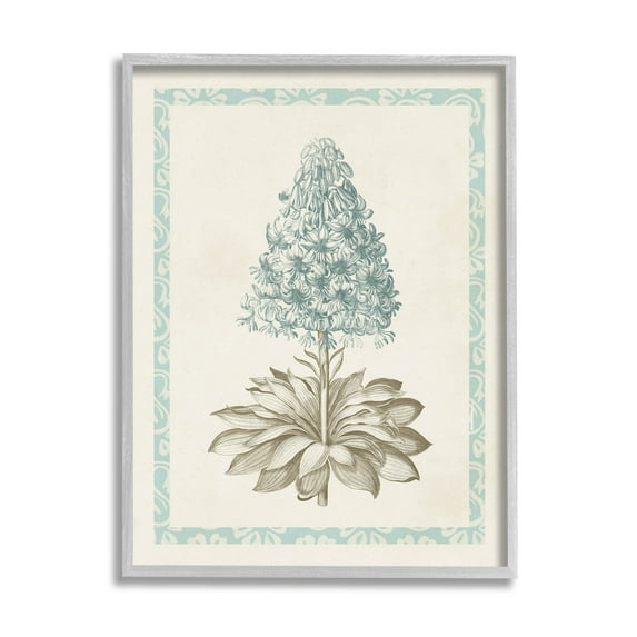 Stupell Industries Vintage Plant Nature Study Graphic Art Gray Framed Art Print Wall Art, Design by Vision Studio