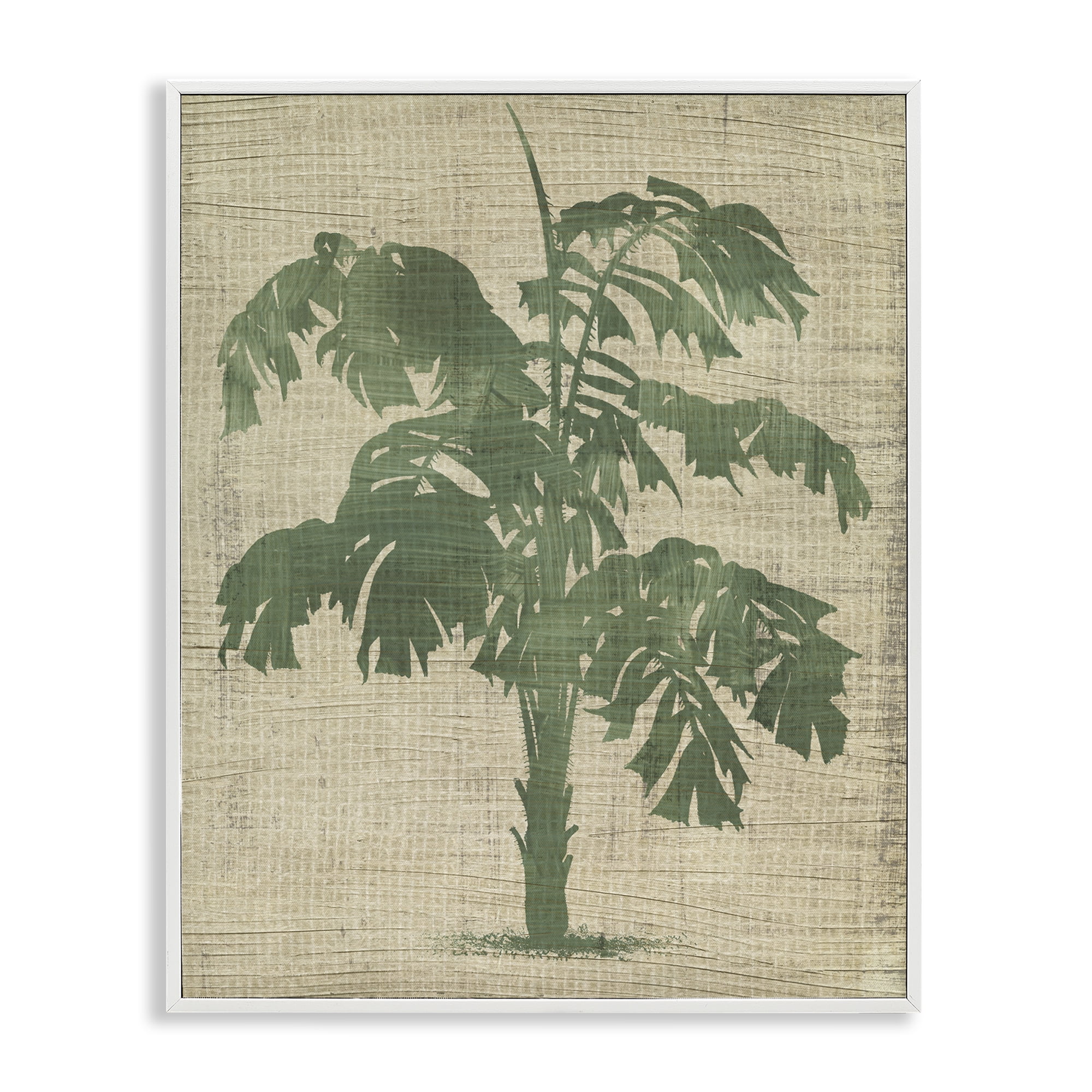 Stupell Industries Vintage Plant Silhouette Plants & Flowers Painting White Framed Art Print Wall Art, 16 x 20