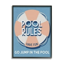 Stupell Industries Vintage Pool Rules Nature Painting Black Framed Art Print Wall Art, 11 x 14