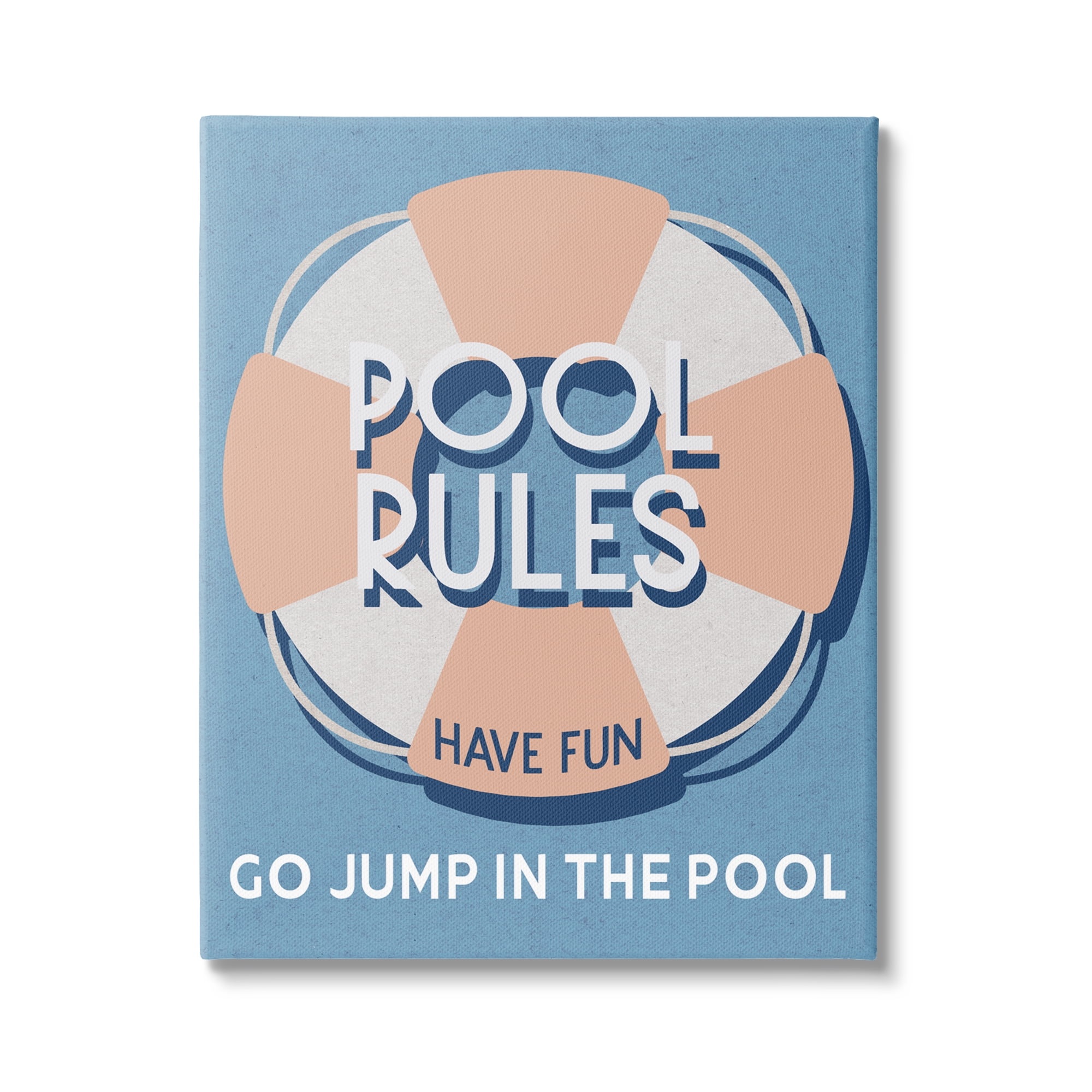 Stupell Industries Vintage Pool Rules Nature Painting Gallery Wrapped Canvas Art Print Wall Art, 16 x 20