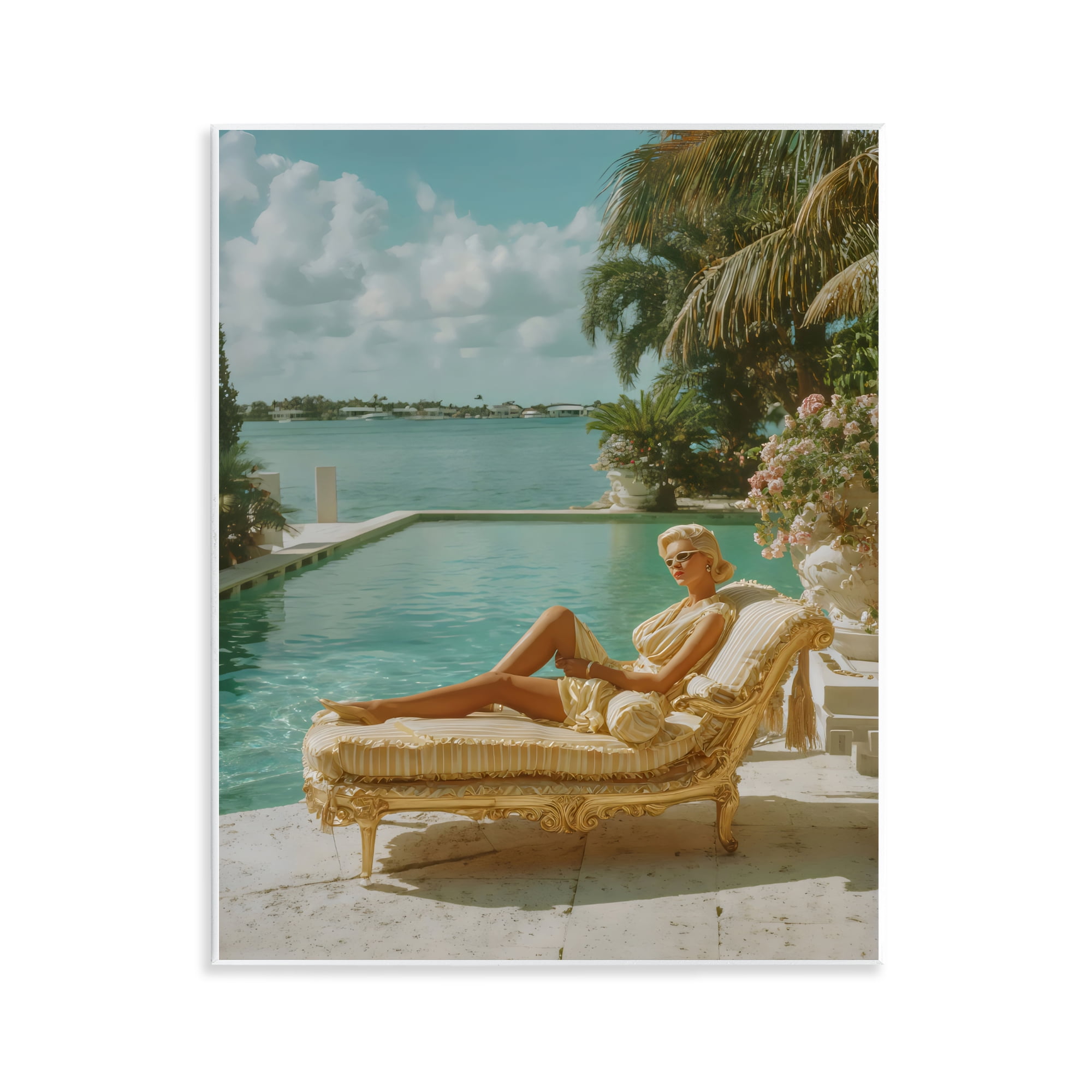 Stupell Industries Vintage Poolside Woman Wall Plaque Art, design by Franklyn Gregory