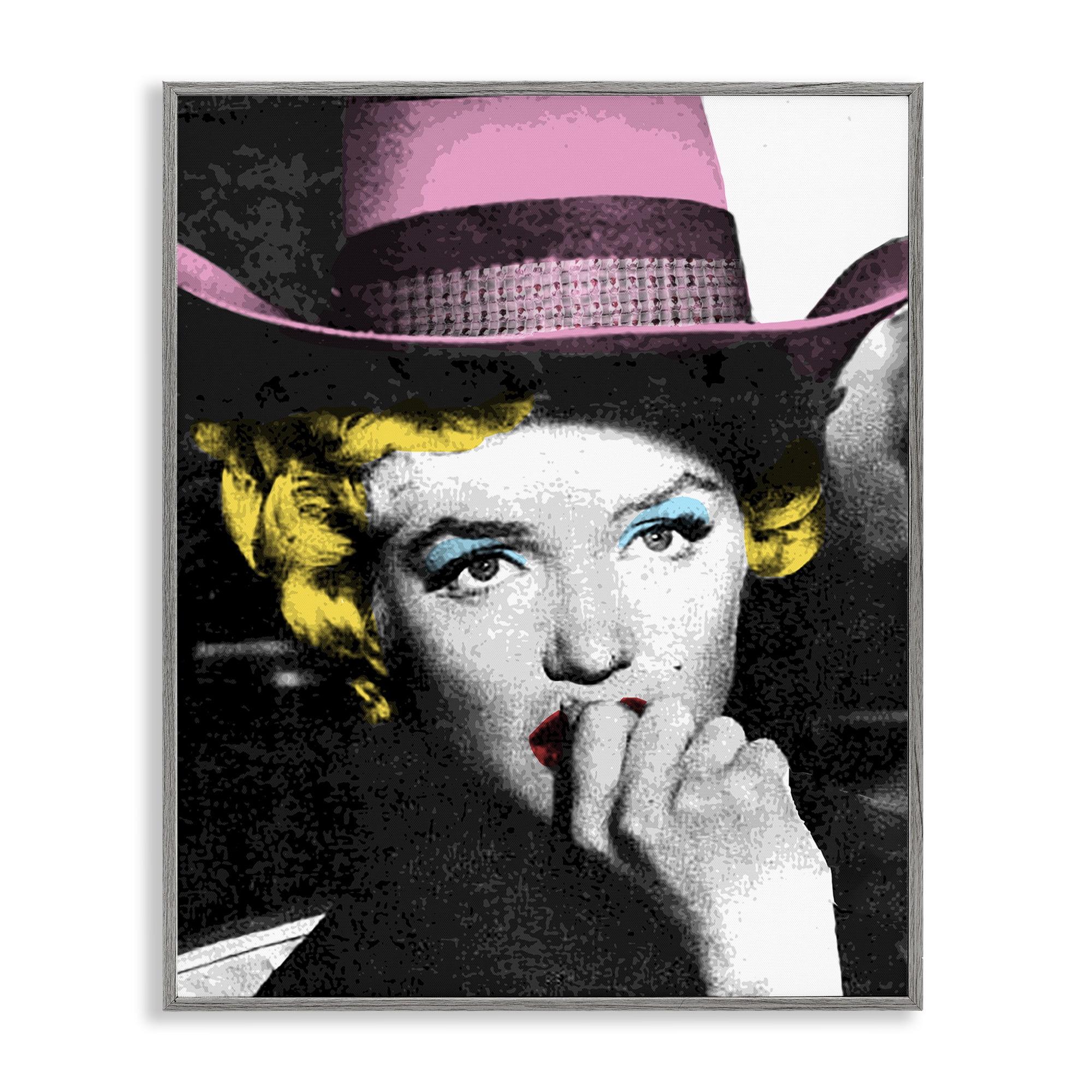 Stupell Industries Vintage Pop Culture Icon People Painting Gray Framed Art Print Wall Art, 16 x 20