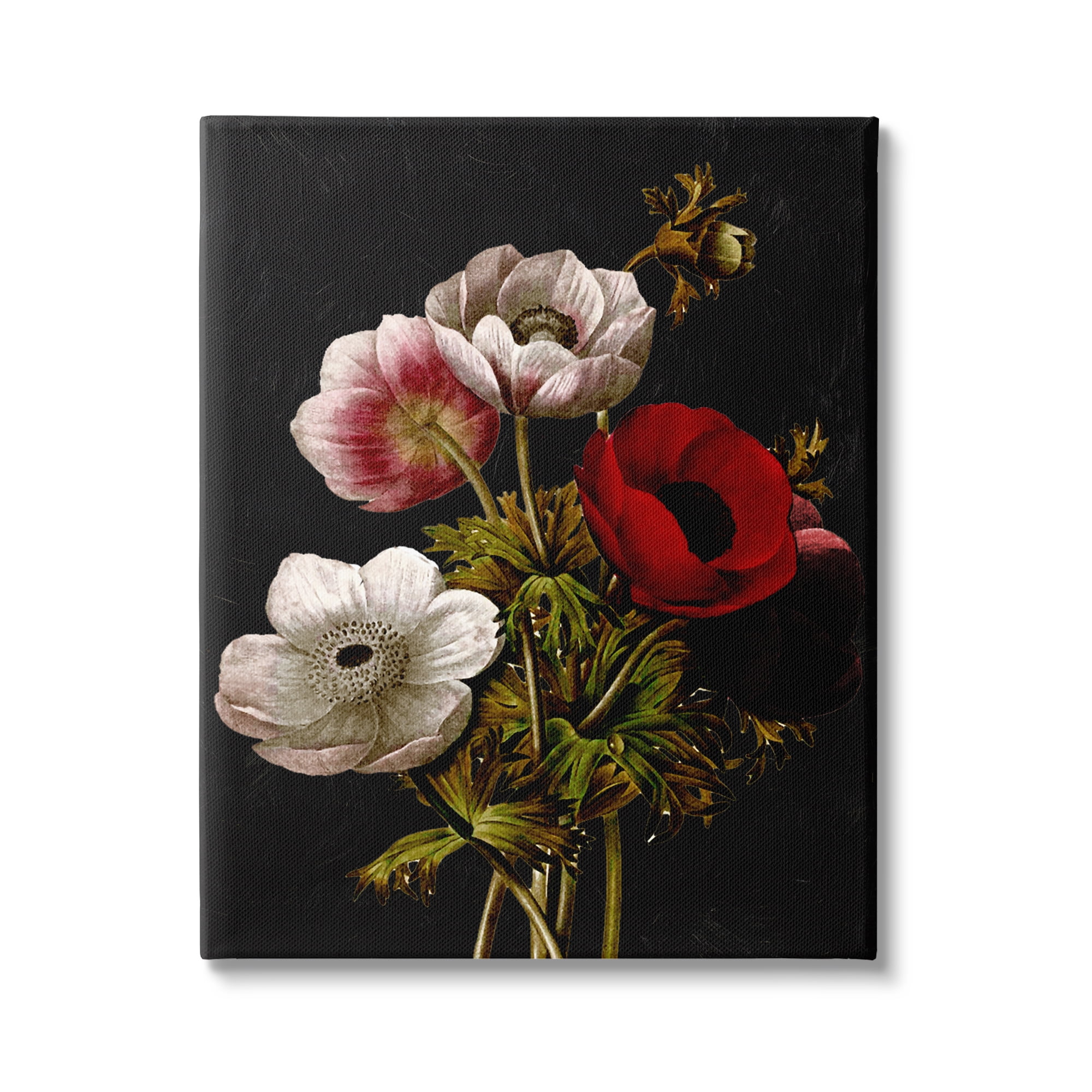 Stupell Industries Vintage Poppy Bouquet Botanical & Floral Painting Gallery Wrapped Canvas Print Wall Art, 24 x 30