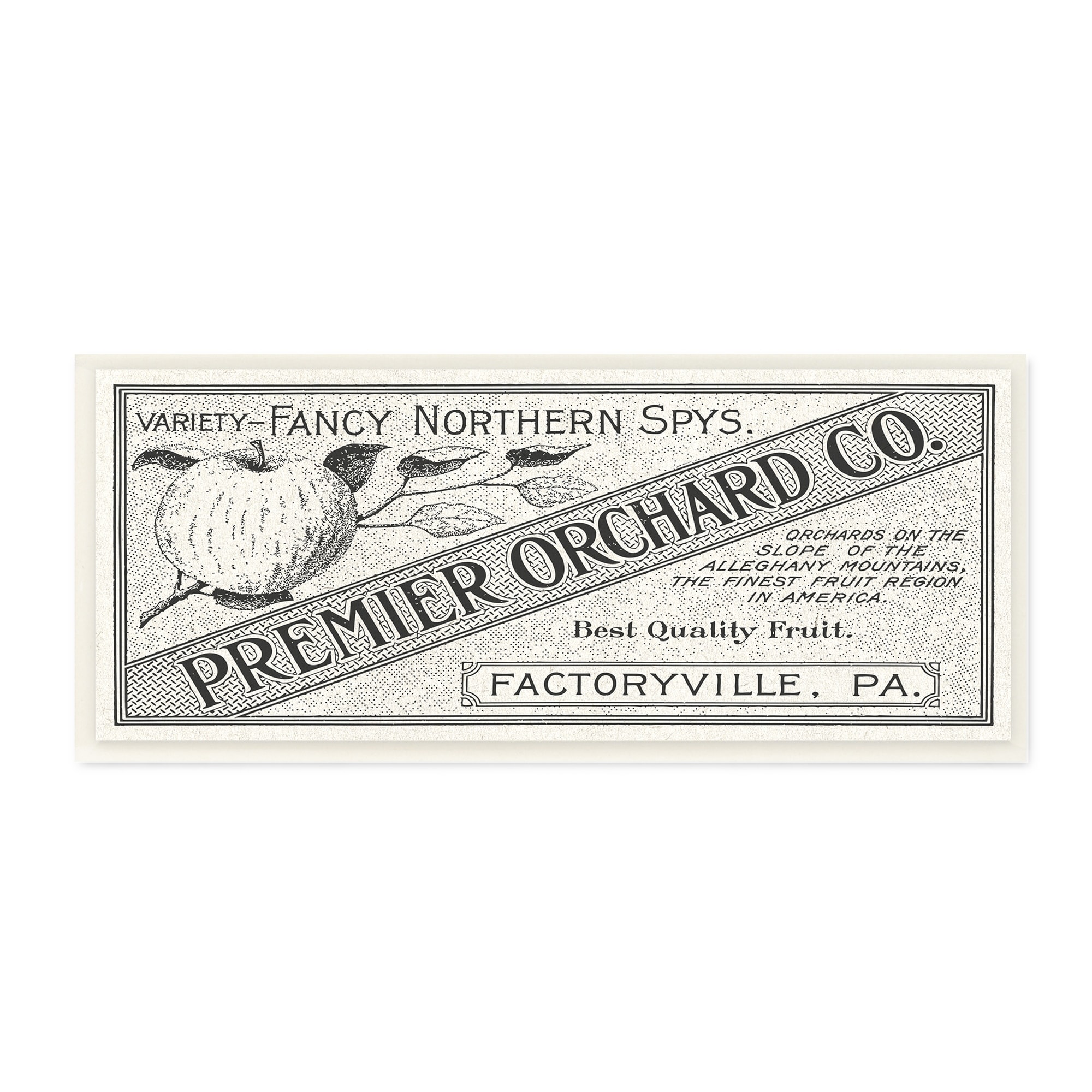 Stupell Industries Vintage Premier Orchard Co. Sign Antique Fruit, 17 x 7,Design by Daphne Polselli