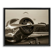 Stupell Industries Vintage Propeller View Transportation Photography Black Floater Framed Canvas Art Print Wall Art, 21 x 17