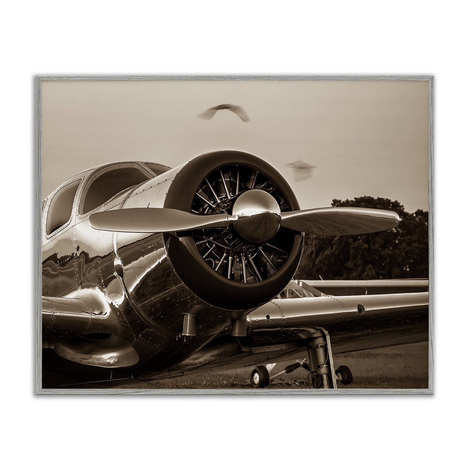 Stupell Industries Vintage Propeller View Transportation Photography Gray Framed Art Print Wall Art, 30 x 24