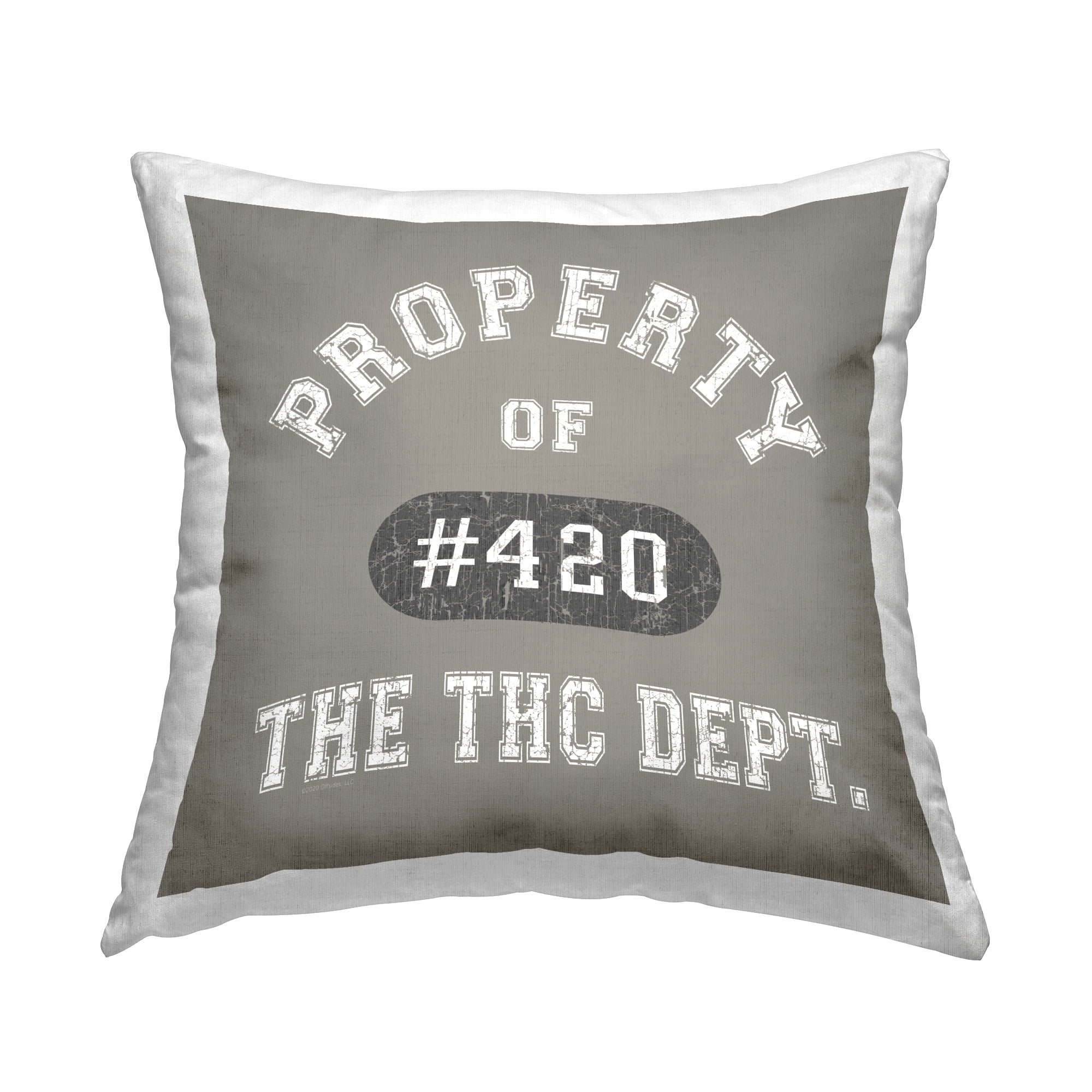 Stupell Industries Vintage Property of THC Decorative Printed Throw Pillow Design by Higher Learning/Life Is High.