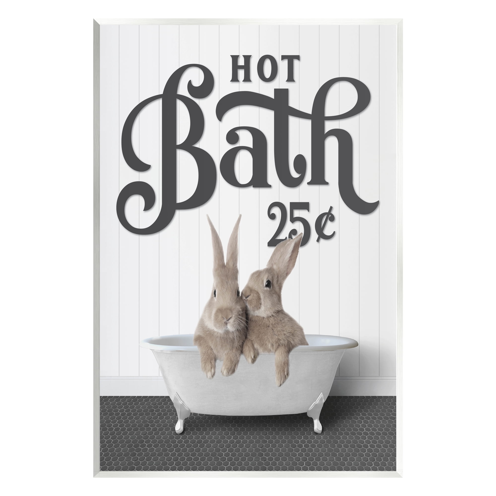 Stupell Industries Vintage Rabbits in Tub Animals & Insects Painting Unframed Art Print Wall Art, 13 x 19