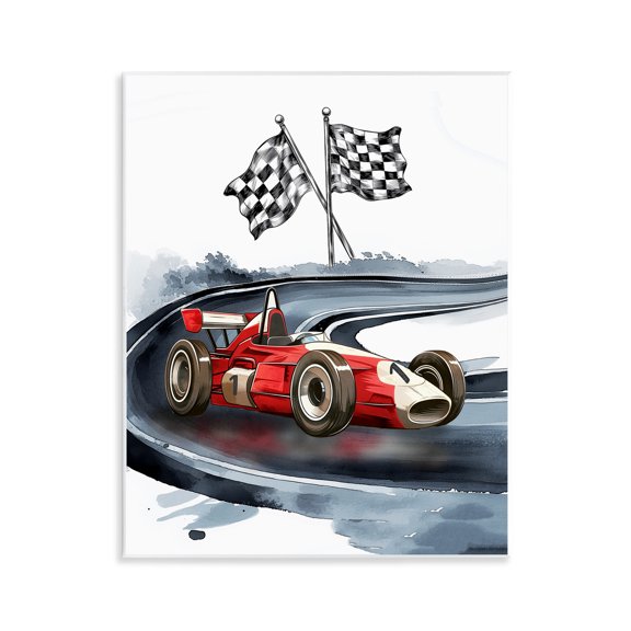 Stupell Industries Vintage Race Day Flags Wall Plaque Art, design by Christine Simpson Art