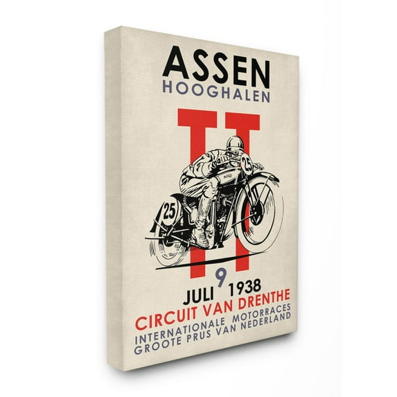 Stupell Industries Vintage Racing Sport Circuit Poster Motorcycle European Canvas Wall Art Design by Mark Rogan, 30" x 40"