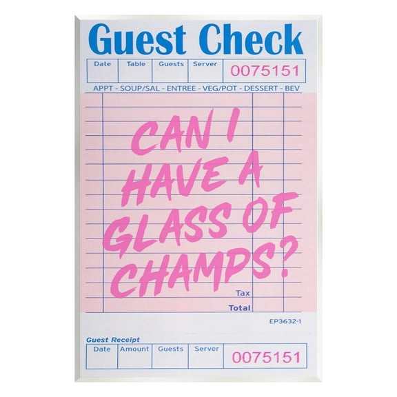 Stupell Industries Vintage Receipt Champagne Phrase Inspirational Painting Unframed Art Print Wall Art, 10 x 15