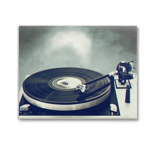 Stupell Industries Vintage Record Turntable Novelty Photography Gallery Wrapped Canvas Art Print Wall Art, 20 x 16