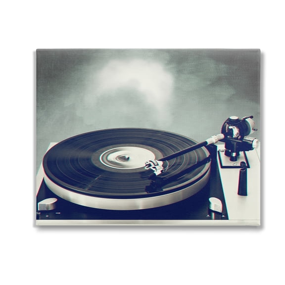 Stupell Industries Vintage Record Turntable Novelty Photography Gallery Wrapped Canvas Art Print Wall Art, 30 x 24