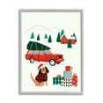 thumbnail image 1 of Stupell Industries Vintage Red Car Christmas Festive Santa Dog Holiday Painting Gray Framed Art Print Wall Art, 11 x 14, 1 of 7