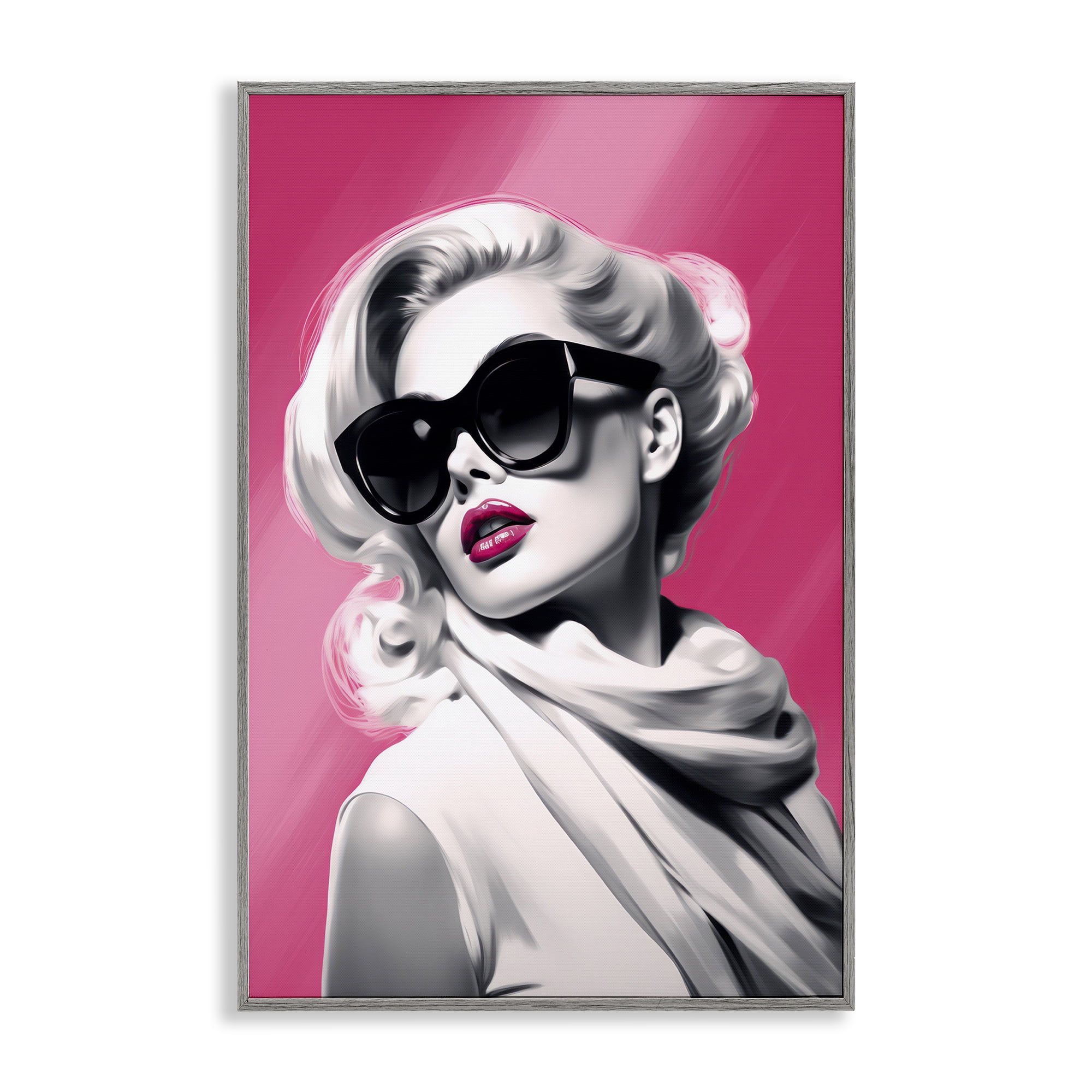 Stupell Industries Vintage Retro Chic Portrait Gray Framed Giclee Art, design by Andrea Haase