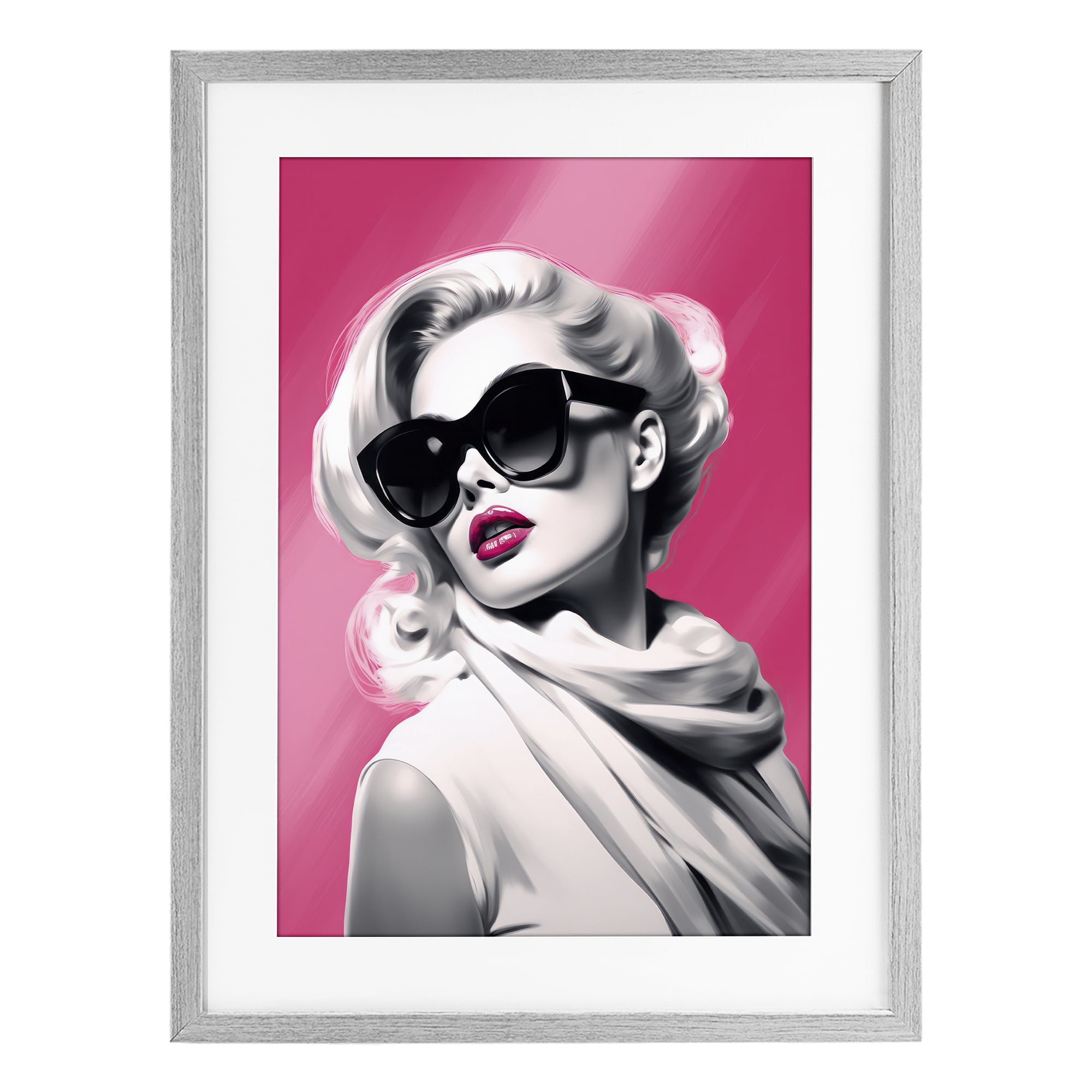 Stupell Industries Vintage Retro Chic Portrait Gray Framed Print Under Glass, design by Andrea Haase