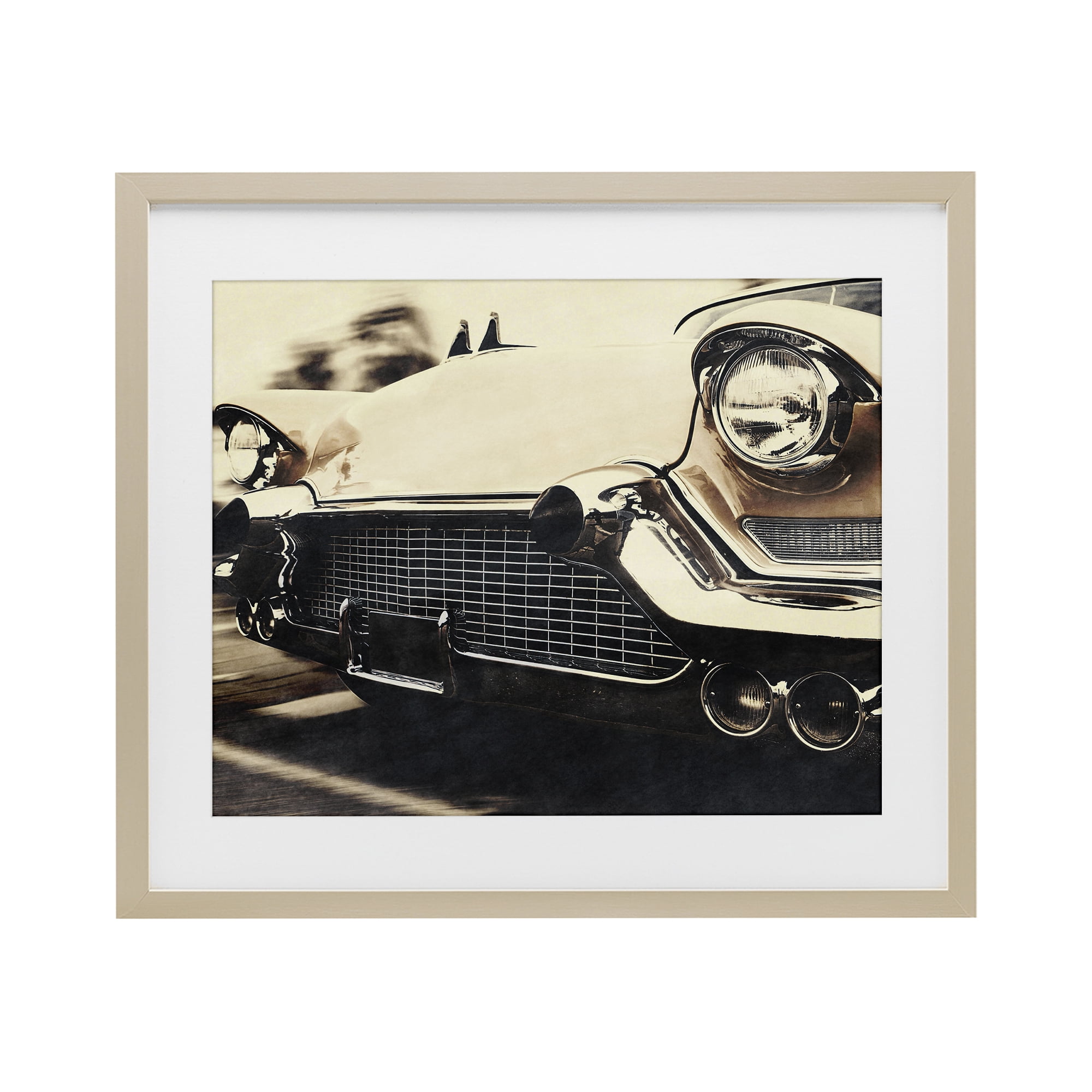 Stupell Industries Vintage Ride Headlights Birch Framed Print Under Glass, design by Marcus Prime