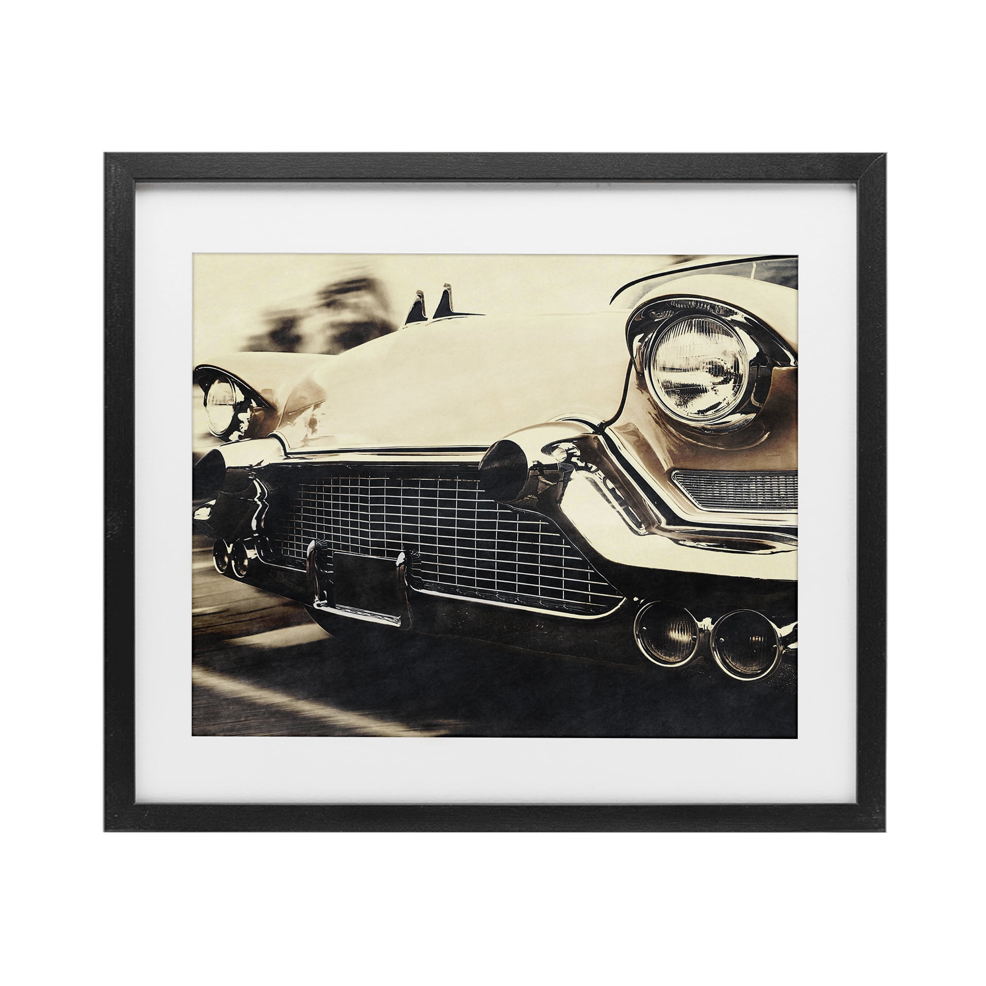 Stupell Industries Vintage Ride Headlights Black Framed Print Under Glass, design by Marcus Prime