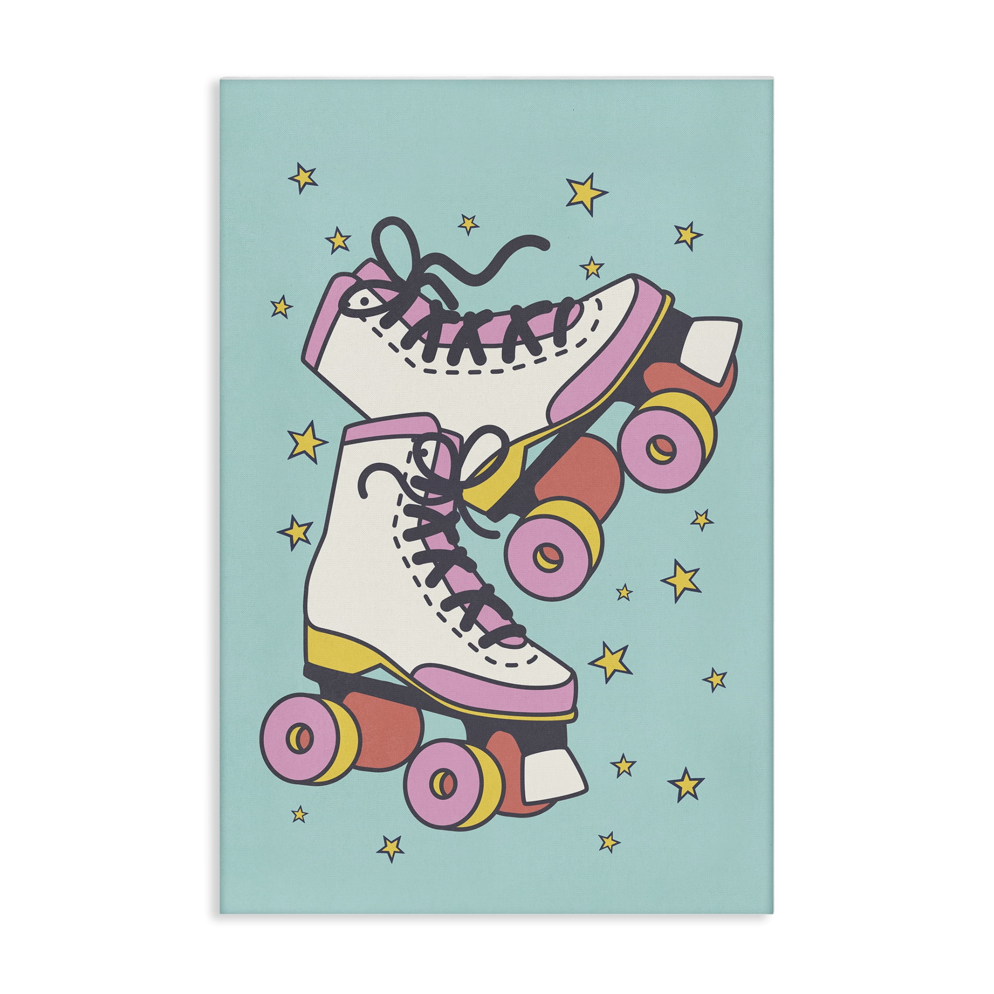 Stupell Industries Vintage Roller Skates Novelty & Humor Painting Wrapped Canvas Art Print Wall Art, 16 x 24