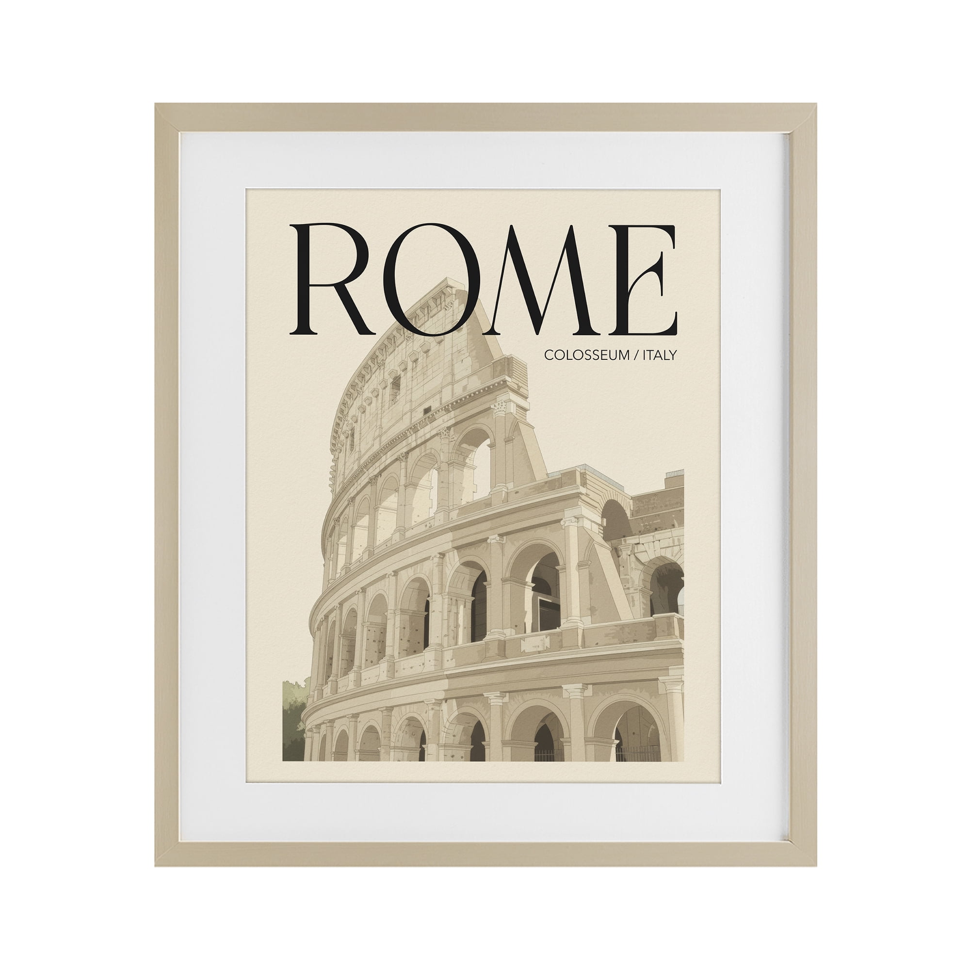Stupell Industries Vintage Rome Colosseum Birch Framed Print Under Glass, design by Andreas Magnusson