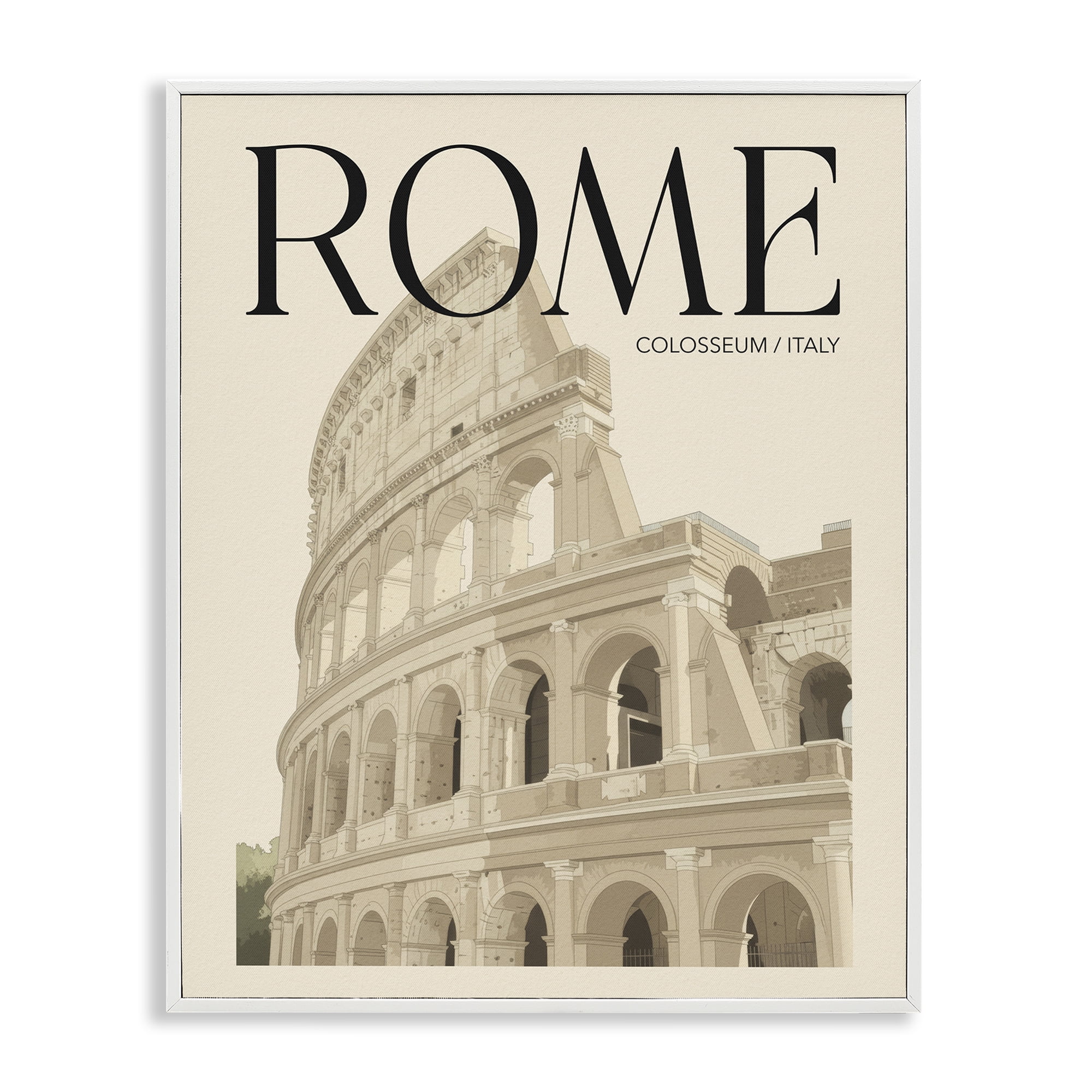 Stupell Industries Vintage Rome Colosseum White Framed Giclee Art, design by Andreas Magnusson