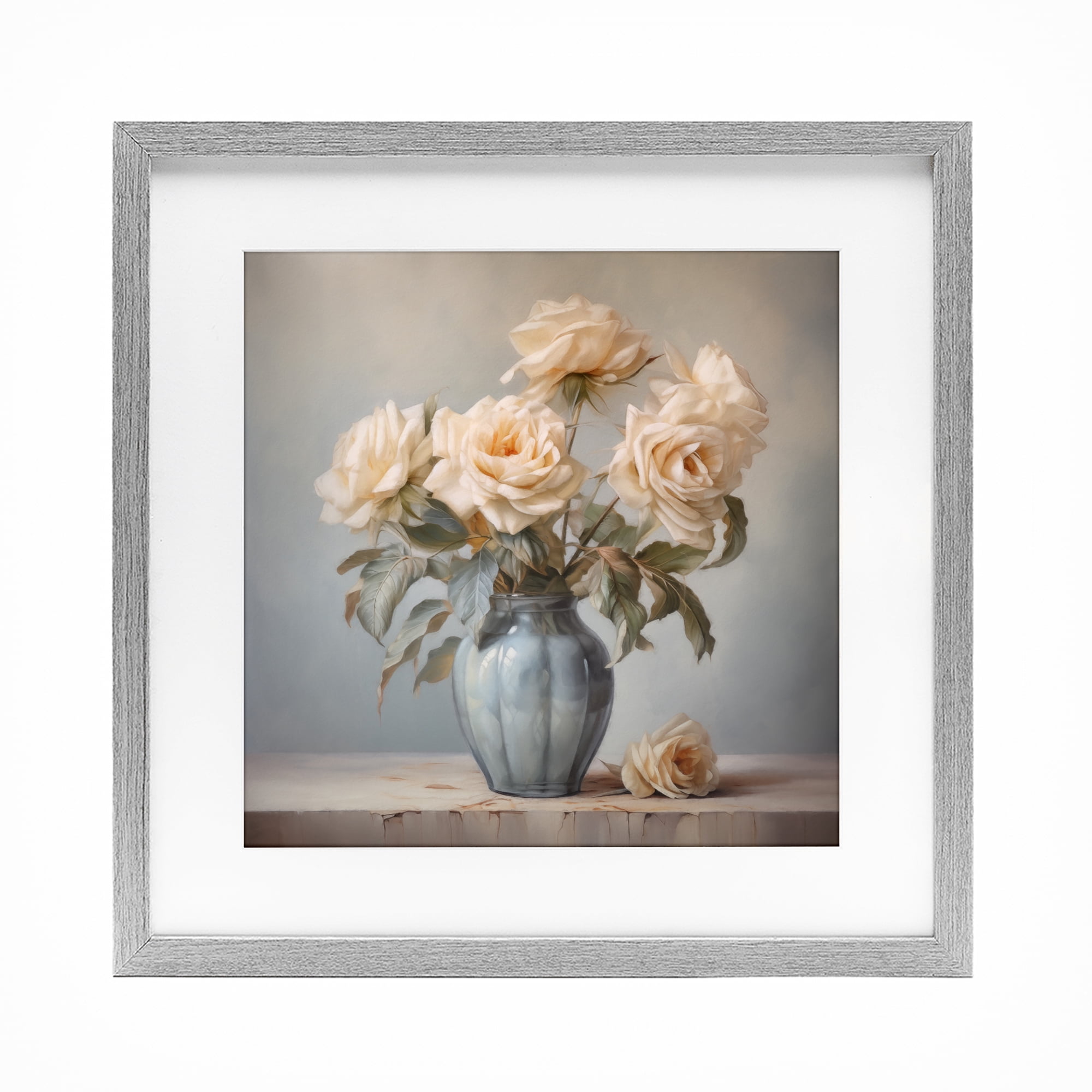 Stupell Industries Vintage Rose Paragon Gray Framed Print Under Glass, design by Steve Hunziker