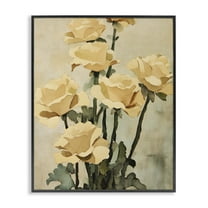 Stupell Industries Vintage Roses Bundle Floral Painting Black Framed Art Print Wall Art, 11 x 14