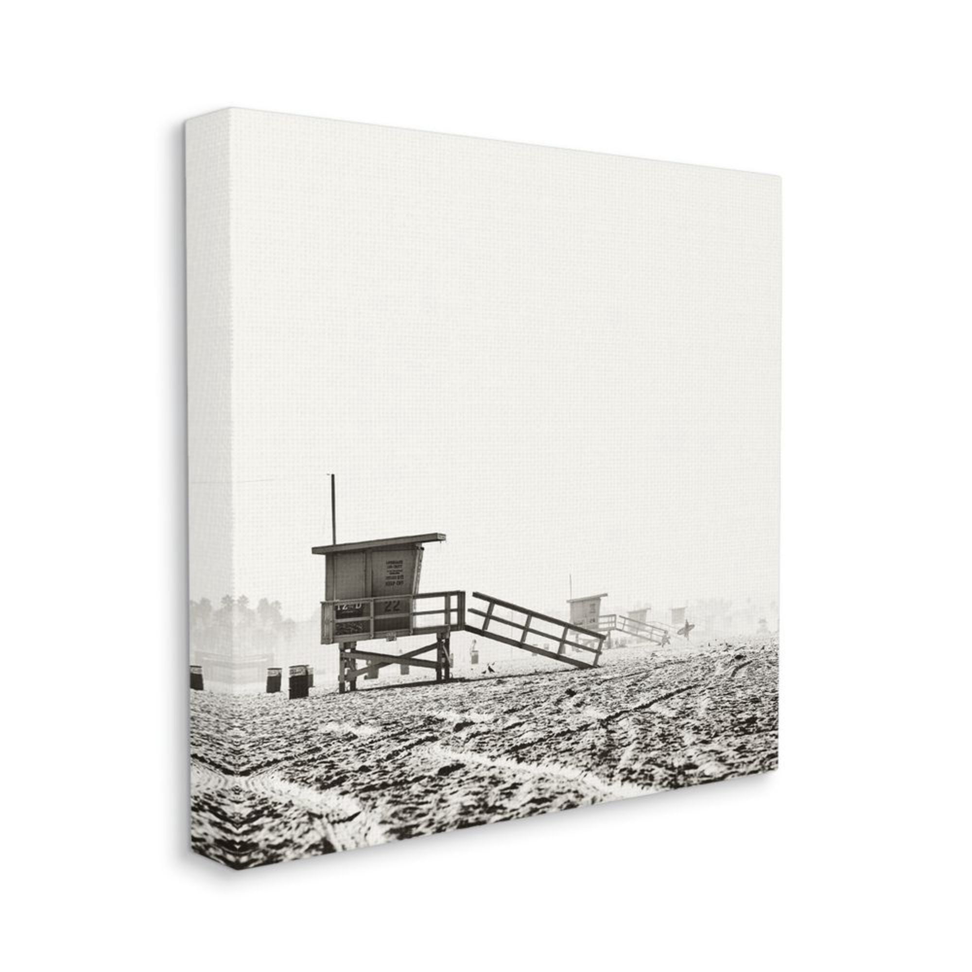 Stupell Industries Vintage Row of Lifeguard Stands on Beach Design by Myan Soffia, 24" x 24"