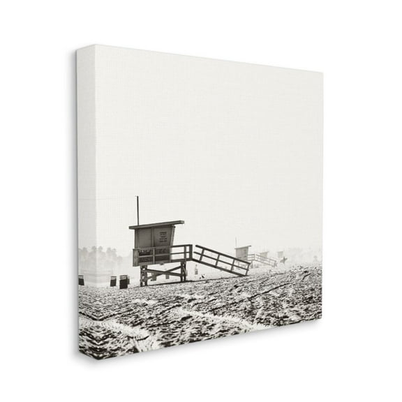 Stupell Industries Vintage Row of Lifeguard Stands on Beach Design by Myan Soffia, 36" x 36"