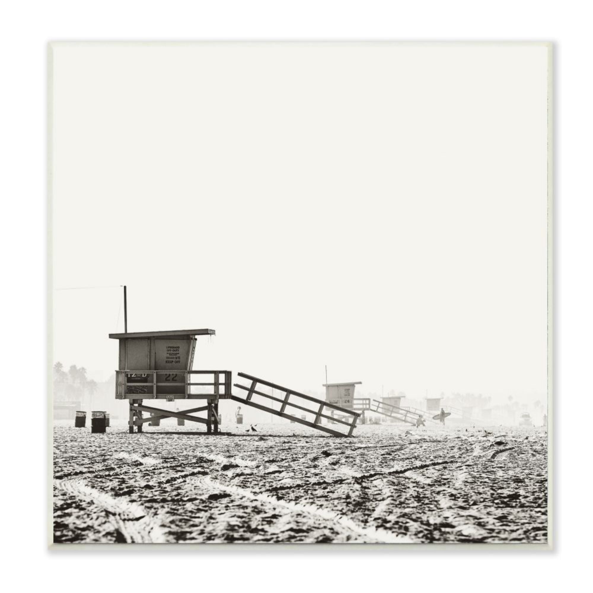 Stupell Industries Vintage Row of Lifeguard Stands on Beach Design by Myan Soffia